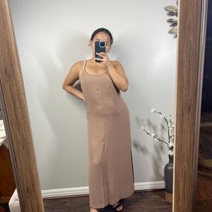 All: Row Nude Slip Maxi Strapless Dress Size L
